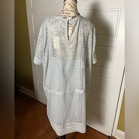 Sundance Lucille Lace Eyelet Dress, Gray - Picture 7 of 8